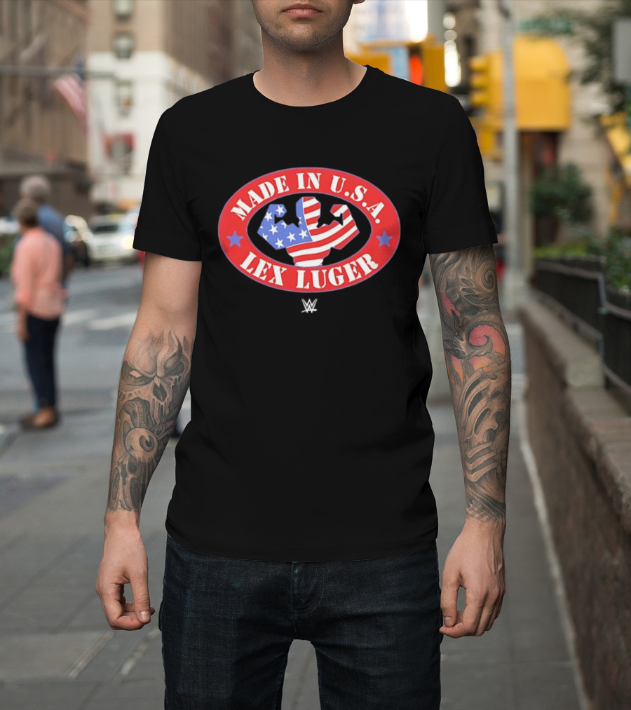 Made In USA Lex Luger Muscle Stars Stripes WWE 2026 T-Shirt