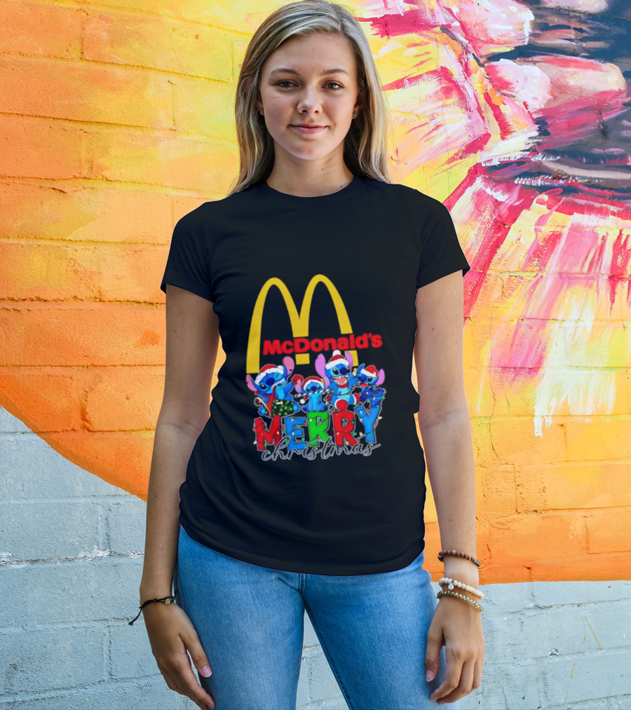 McDonald's Stitch Merry Christmas 2025 T-Shirt