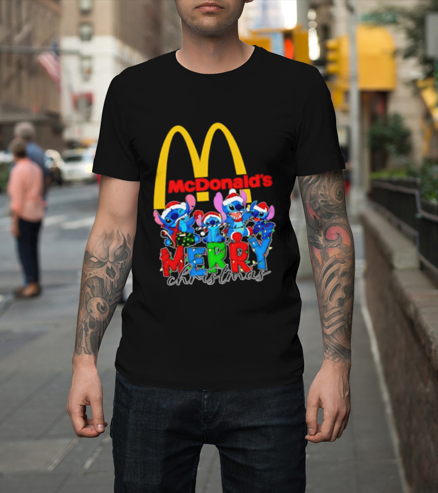 McDonald's Stitch Merry Christmas 2025 T-Shirt