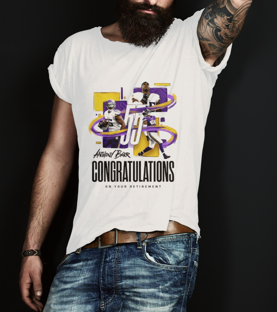 Anthony Barr 55 Minnesota Vikings Congratulations On Your Retirement T-Shirt