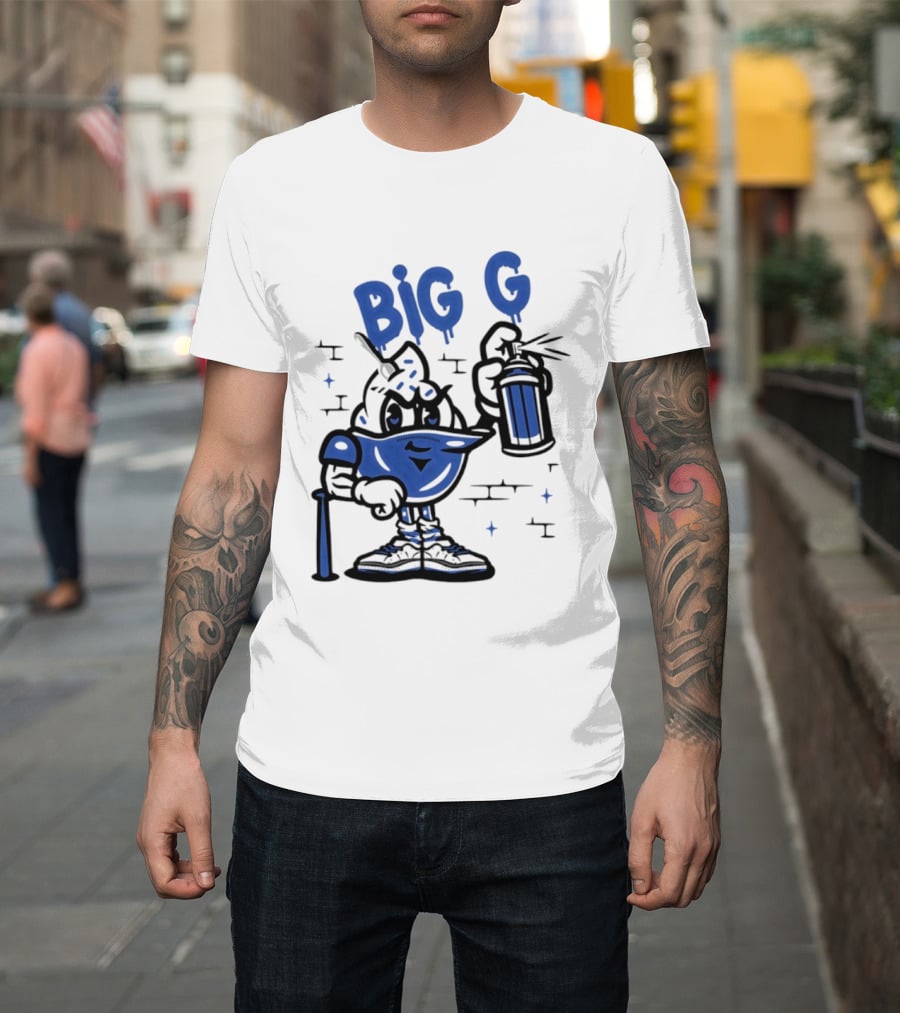 Big G New York Yankees Graffiti Street Art Character Spray Can T-Shirt