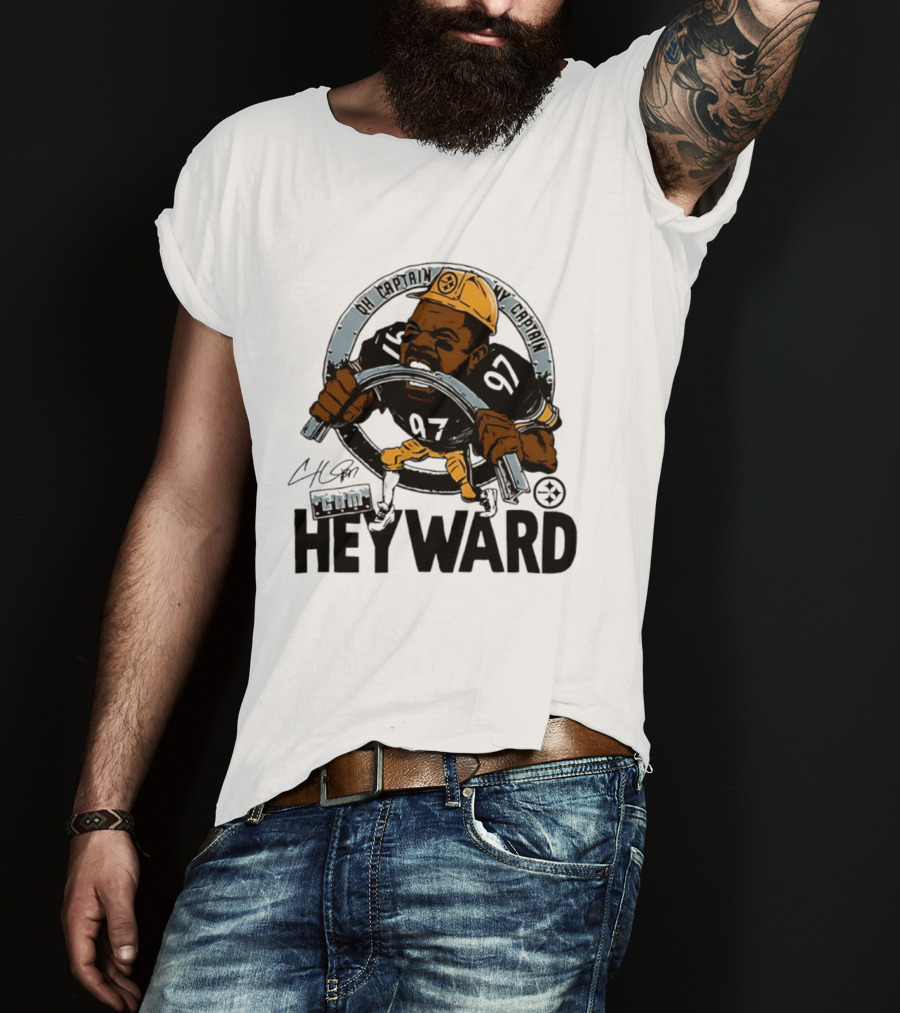 Pittsburgh Steelers Captain Cam Heyward Caricature NFL Number 97 T-Shirt