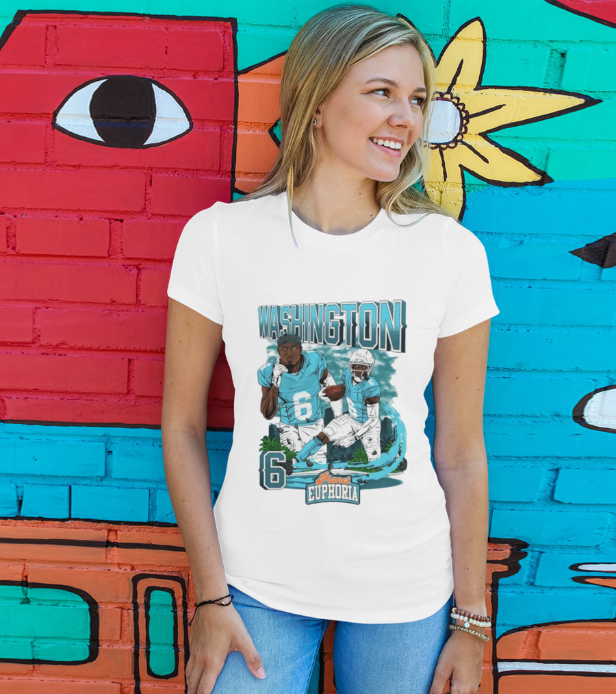 Miami Dolphins Football Washington 6 Player Planet Euphoria T-Shirt