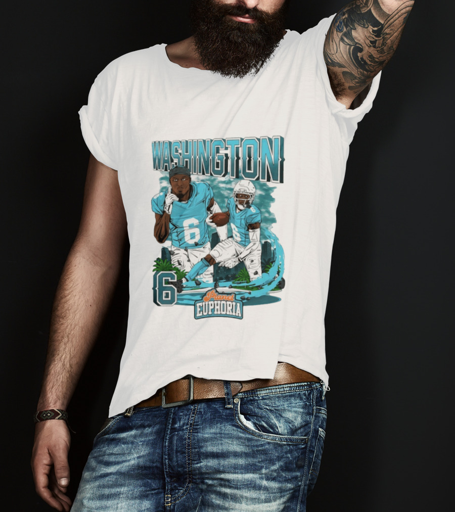 Miami Dolphins Football Washington 6 Player Planet Euphoria T-Shirt