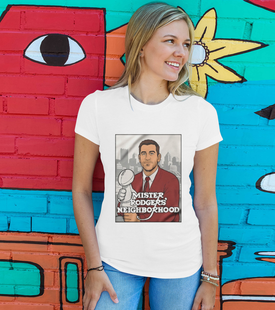 Mister Rodgers Neighborhood Aaron Rodgers Pittsburgh Skyline T-Shirt