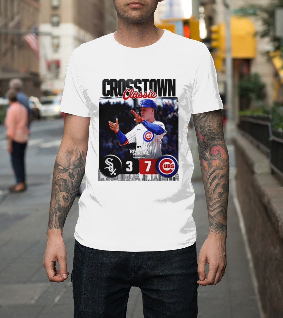 Crosstown Classic Cubs Victory Over White Sox 7 3 Pete Crow Armstrong MLB Rival Weekend T-Shirt