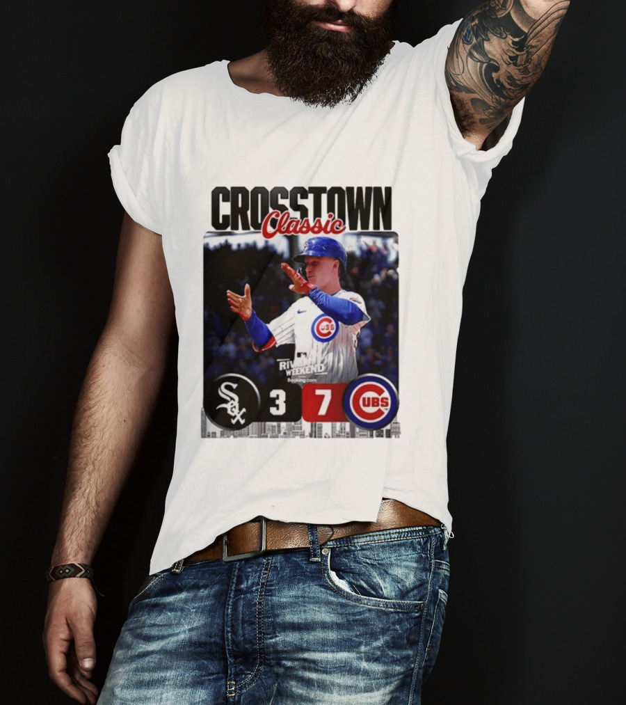 Crosstown Classic Cubs Victory Over White Sox 7 3 Pete Crow Armstrong MLB Rival Weekend T-Shirt