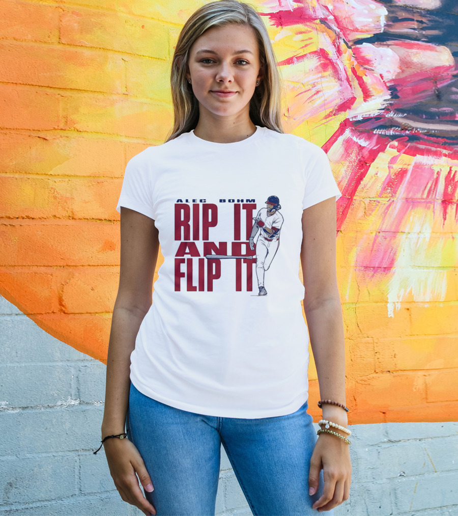 Philadelphia Phillies Alec Bohm Rip It And Flip It Baseball Player T-Shirt