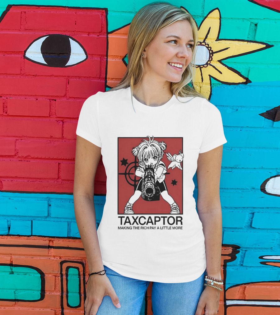 Sakura Cardcaptor Taxcaptor Making The Rich Pay A Little More Bold Anime Mashup T-Shirt