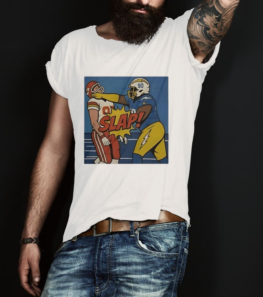 SLAP Teair Tart Hits Travis Kelce Helmets Chargers Chiefs Football T-Shirt
