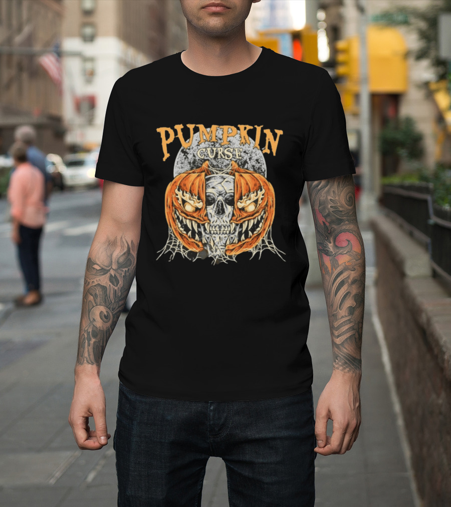 Pumpkin Curse Halloween Skull Horror Spooky T-Shirt