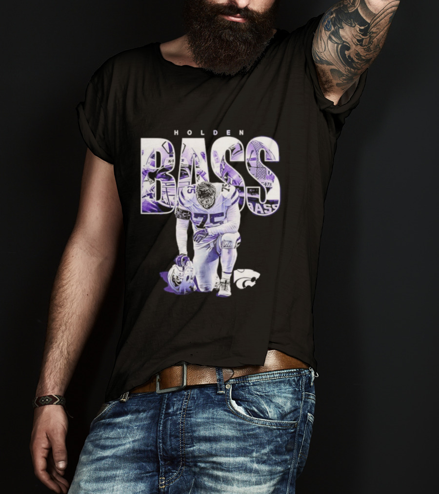 Holden Bass 75 Kansas State NCAA Football Stamped Show Respect T-Shirt