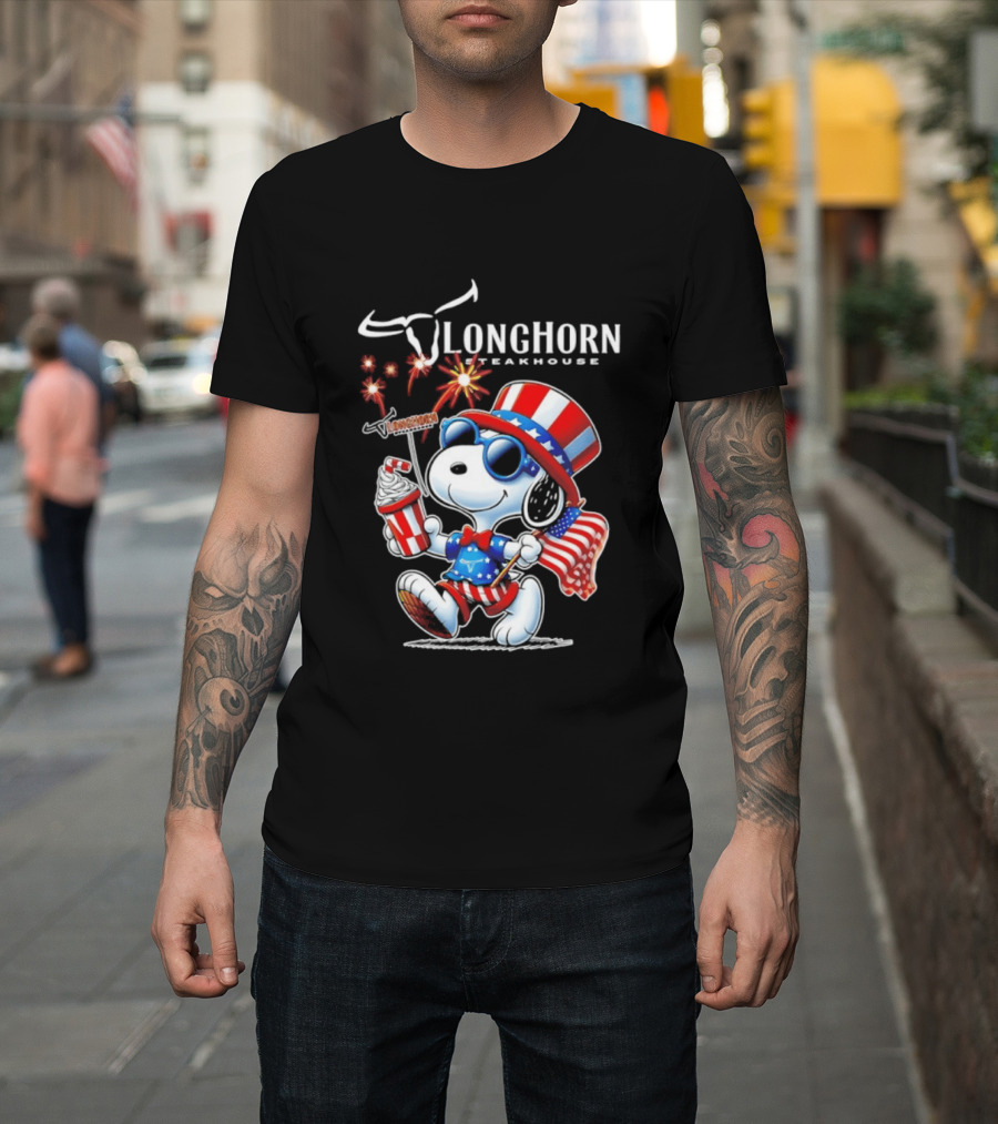 Snoopy Longhorn Steakhouse USA 1776 2026 250th Anniversary Celebration T-Shirt