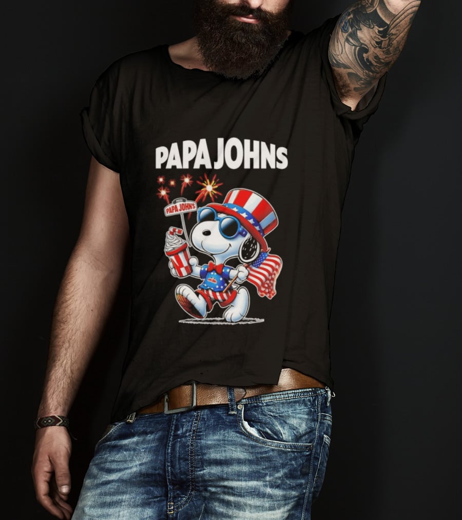 Papa Johns Snoopy 250th Anniversary America 1776 2026 Celebration T-Shirt