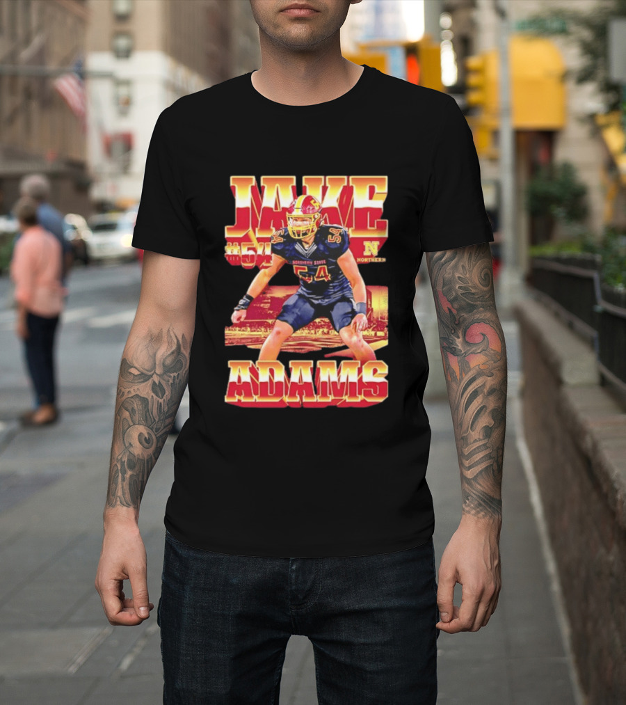 Jake Adams 54 Northern State University NCAA Football Player Number T-Shirt