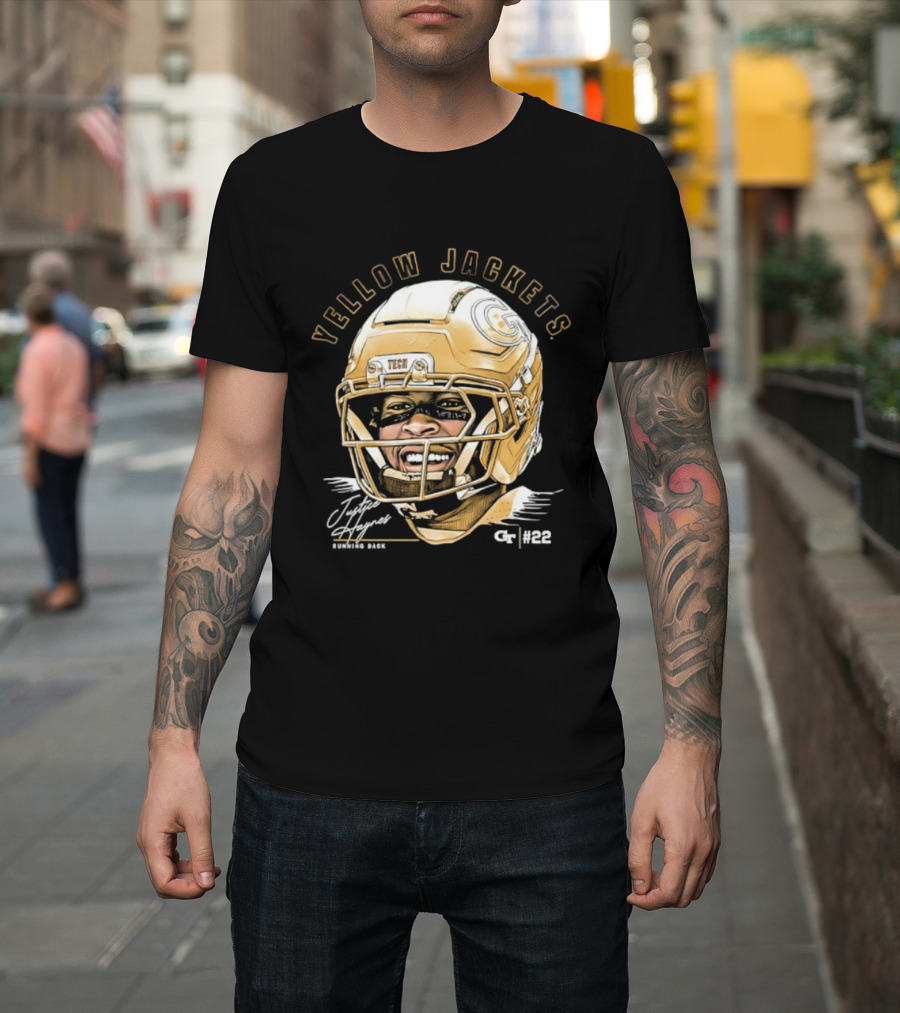 Georgia Tech Yellow Jackets Justice Haynes Running Back 22 Football T-Shirt