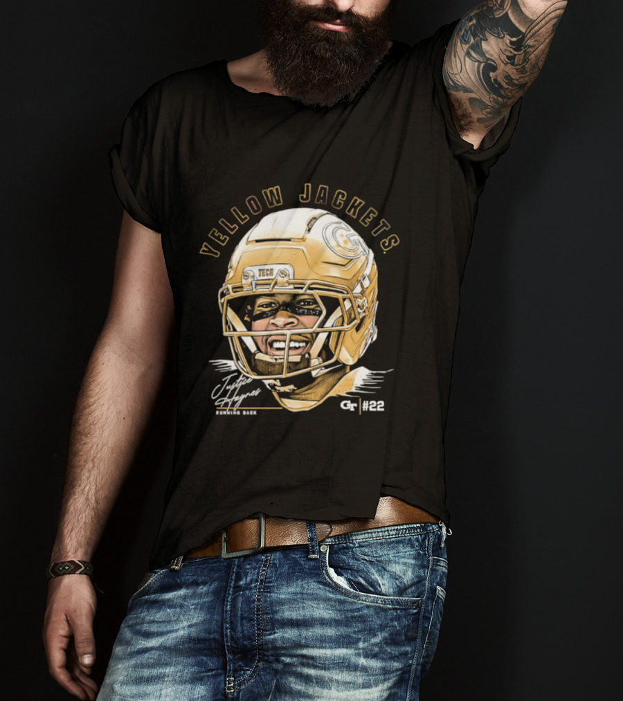 Georgia Tech Yellow Jackets Justice Haynes Running Back 22 Football T-Shirt