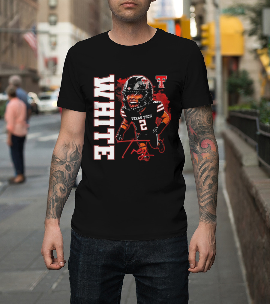 Texas Tech Red Raiders Trey White 2 NCAA Football Caricature T-Shirt