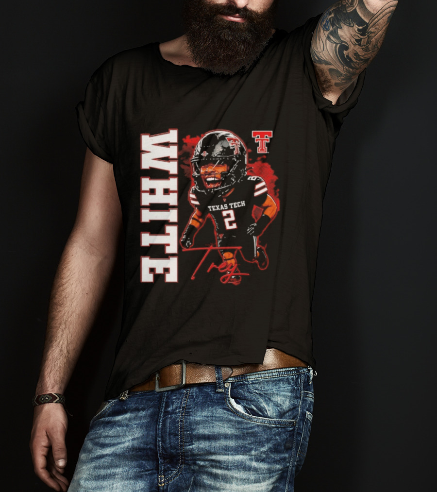 Texas Tech Red Raiders Trey White 2 NCAA Football Caricature T-Shirt