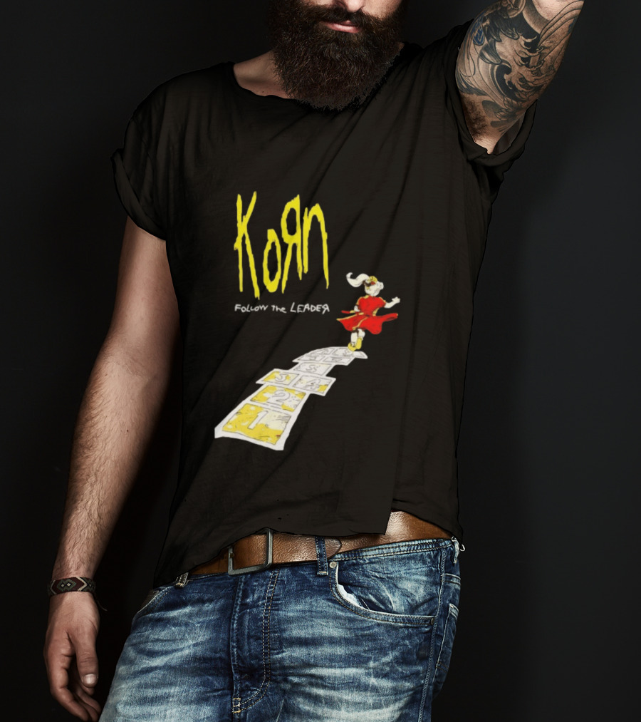 Korn Follow The Leader Nu Metal Band Hopscotch Cover T-Shirt
