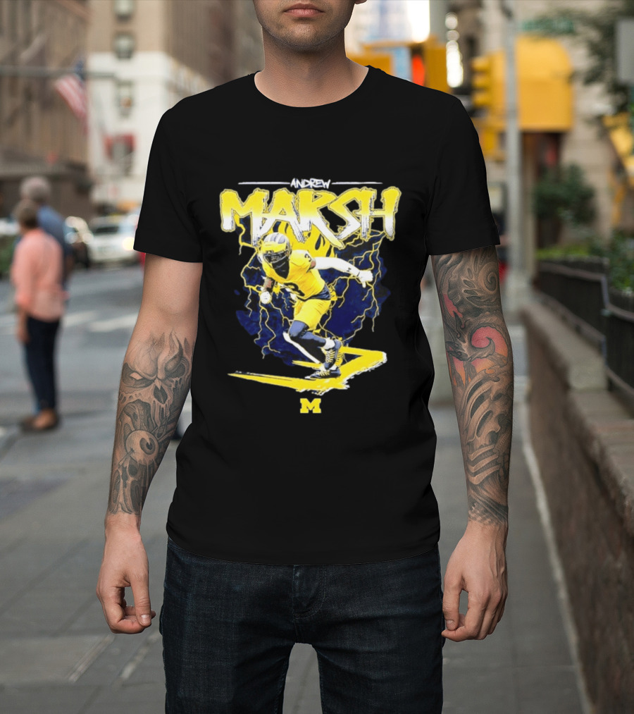 Andrew Marsh 3 Michigan Wolverines Football Player NCAA T-Shirt