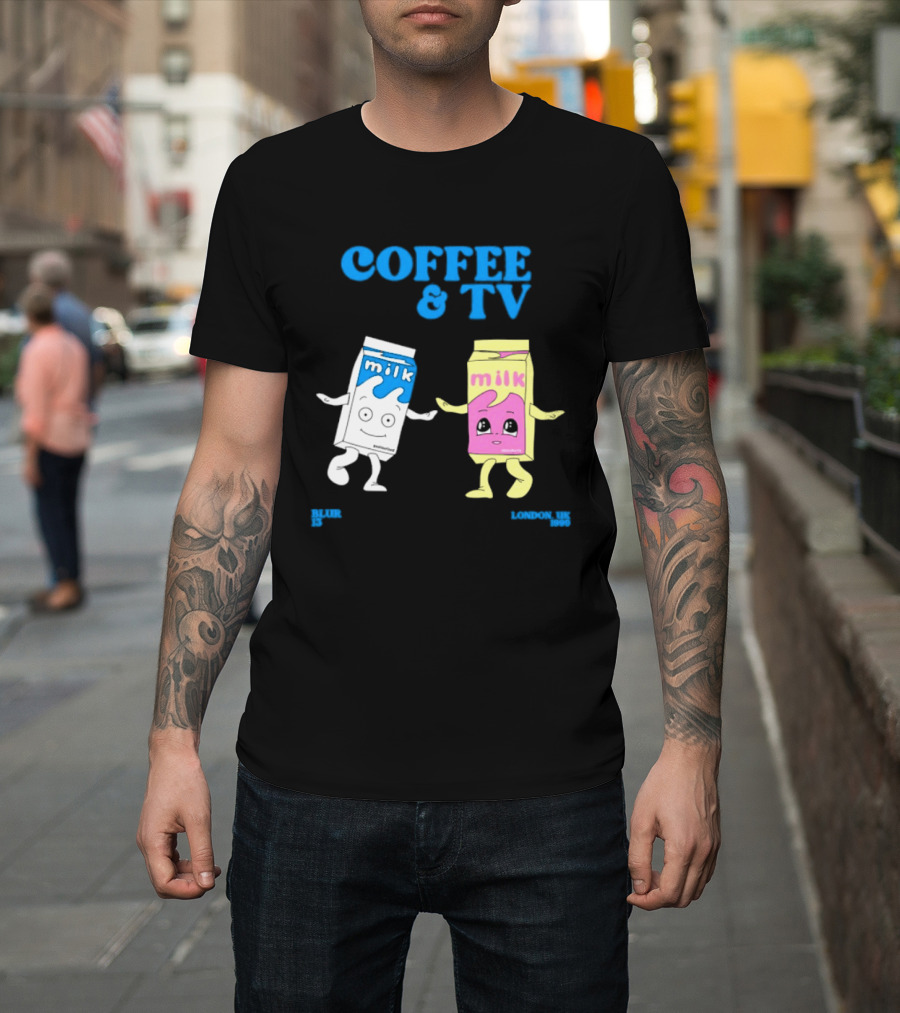 Blur Coffee & TV Milk Cartons 13 London UK 1999 Britpop T-Shirt