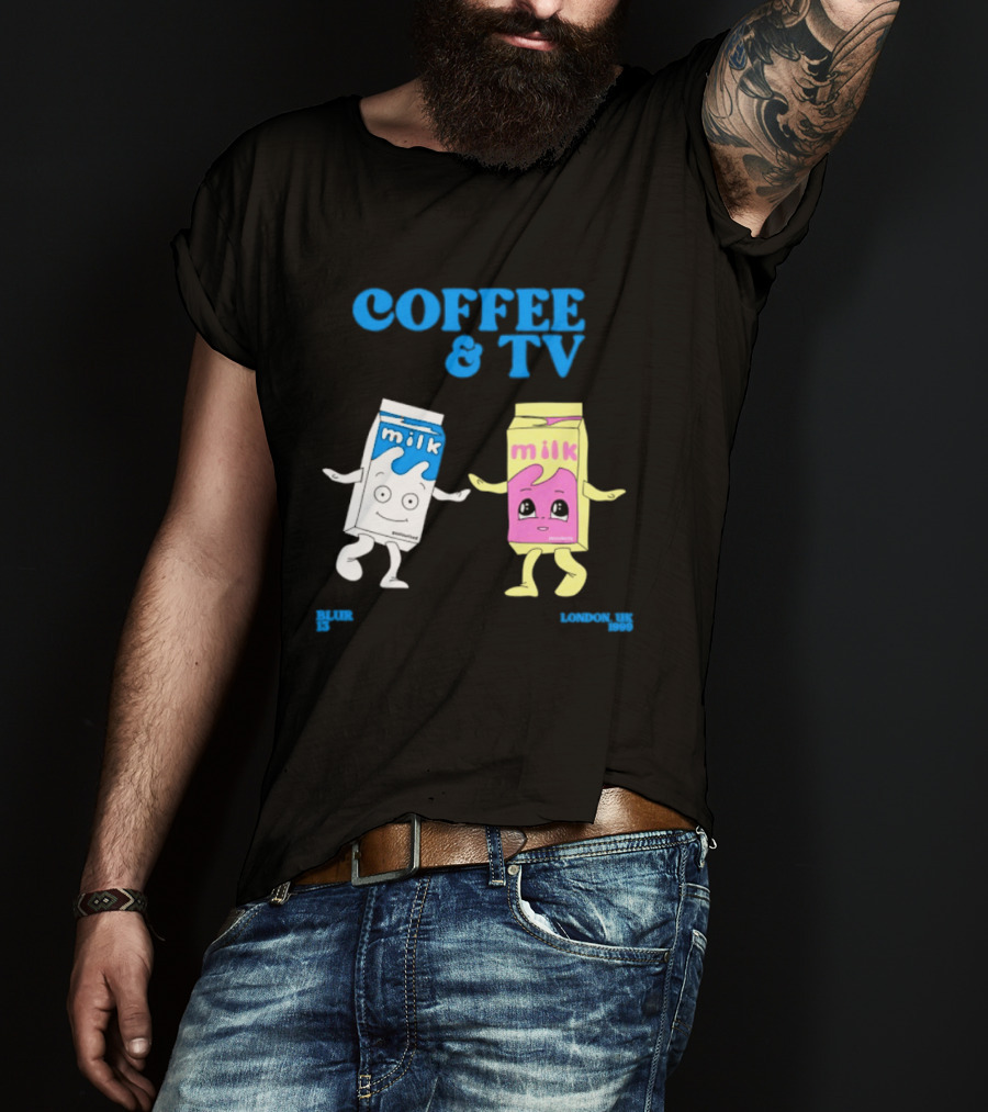 Blur Coffee & TV Milk Cartons 13 London UK 1999 Britpop T-Shirt