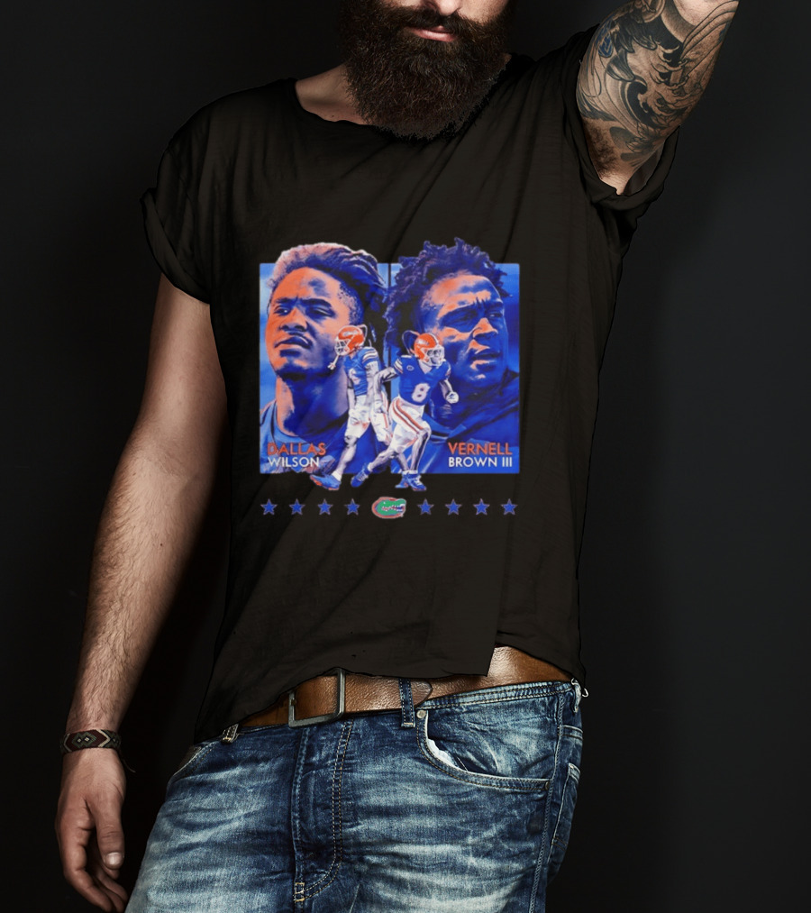 Dallas Wilson Vernell Brown III Florida Gators NCAA Football Player Portraits T-Shirt
