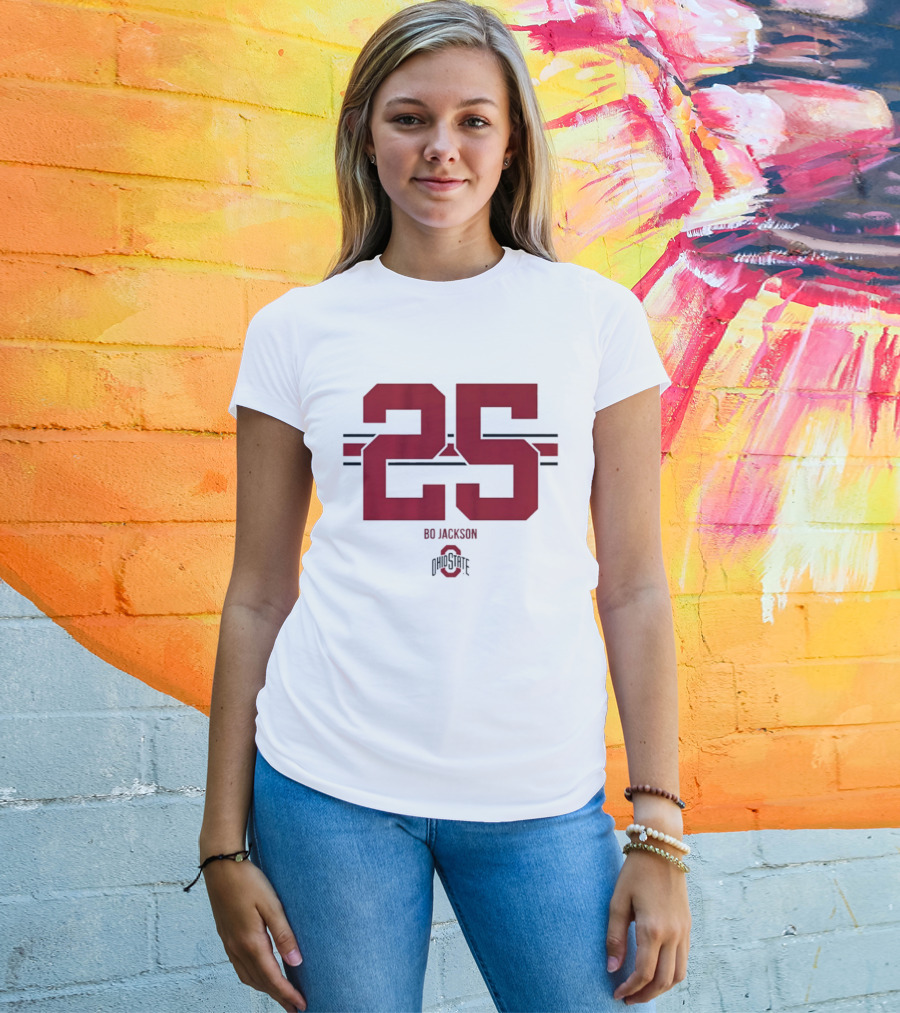 Bo Jackson 25 Ohio State Buckeyes NCAA Football T-Shirt