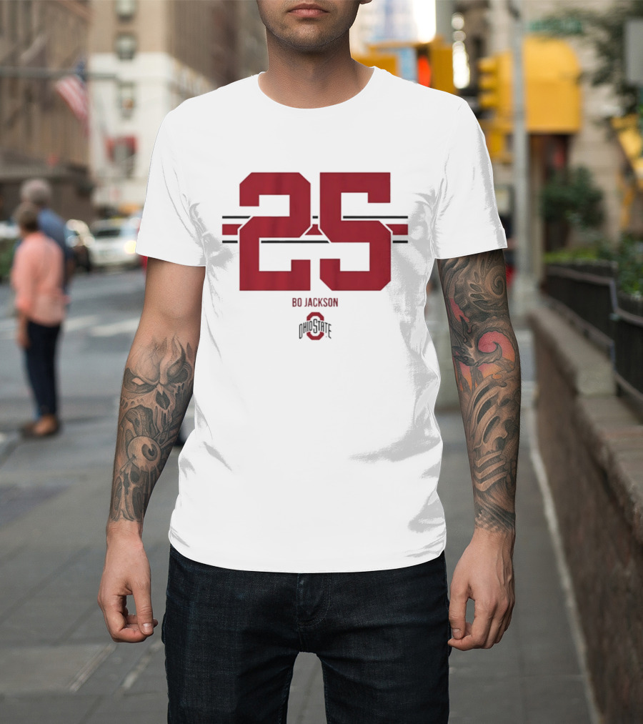 Bo Jackson 25 Ohio State Buckeyes NCAA Football T-Shirt