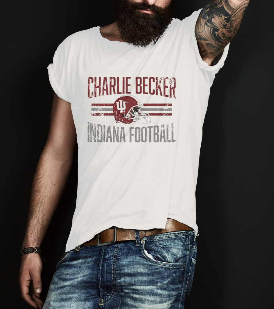 Charlie Becker Indiana Hoosiers Football Helmet Hero NCAA T-Shirt