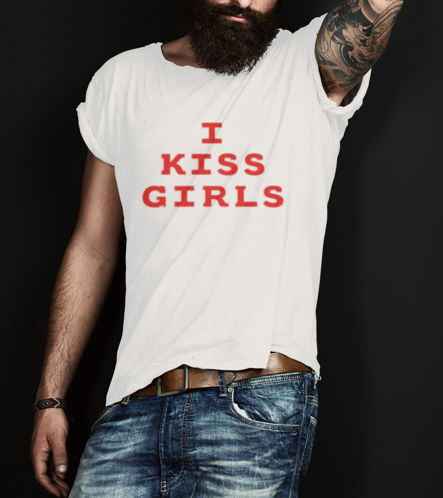 I Kiss Girls Bold Red T-Shirt