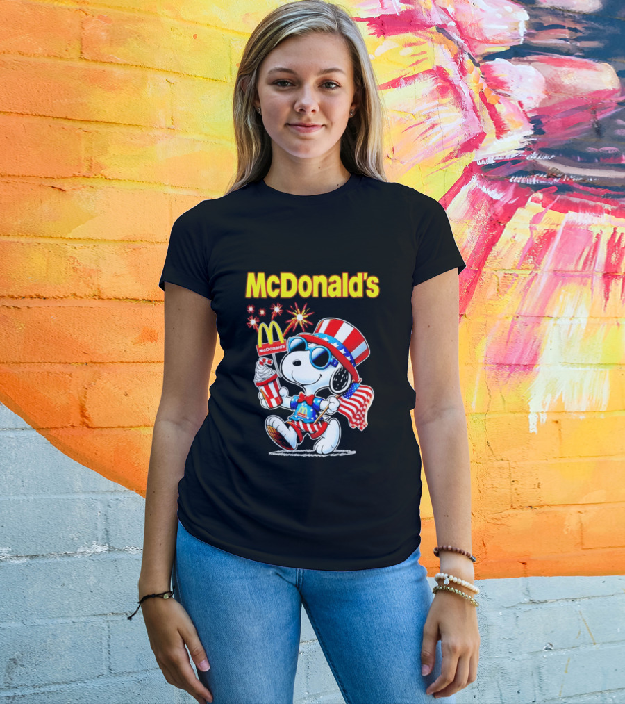 Snoopy McDonald's American Celebration 1776 2026 250th Anniversary Patriotic T-Shirt