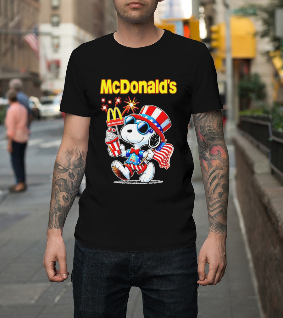 Snoopy McDonald's American Celebration 1776 2026 250th Anniversary Patriotic T-Shirt