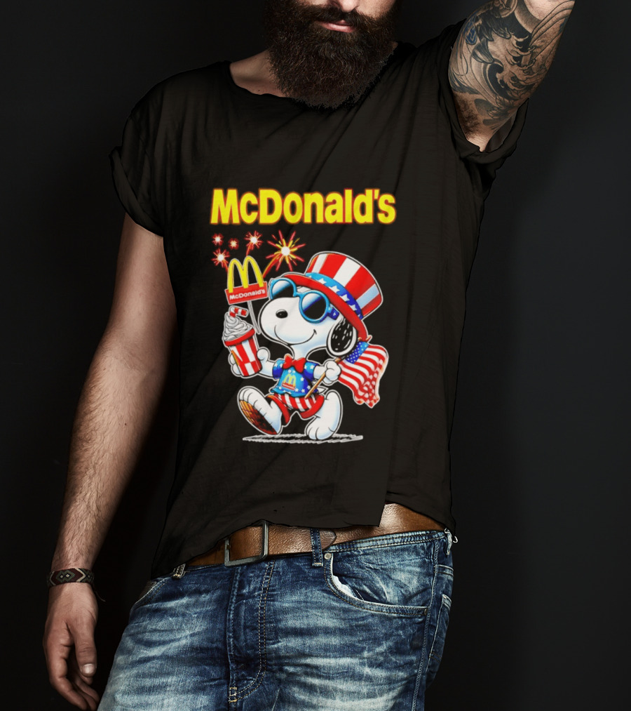 Snoopy McDonald's American Celebration 1776 2026 250th Anniversary Patriotic T-Shirt