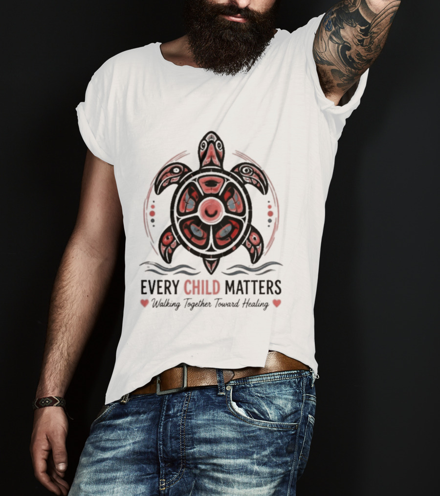 Every Child Matters Turtle Walking Together Toward Healing Indigenous T-Shirt