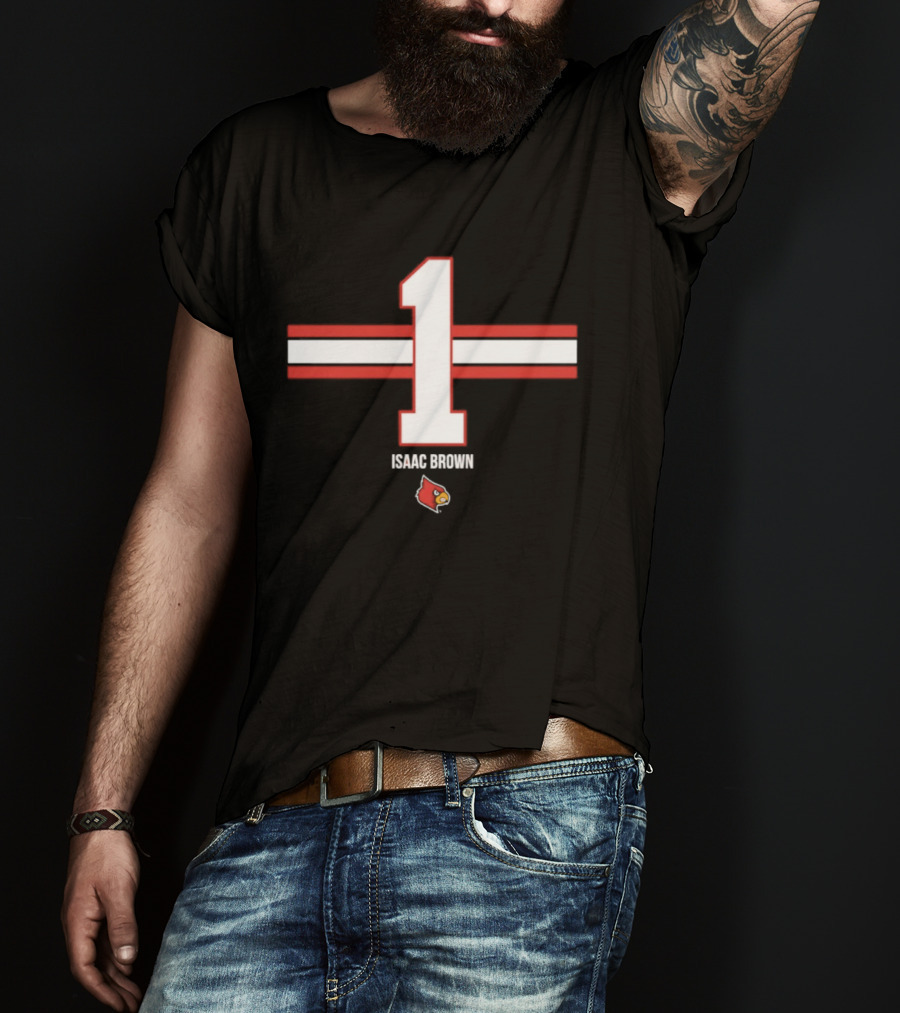 Isaac Brown 1 Louisville Cardinals NCAA Football Number T-Shirt