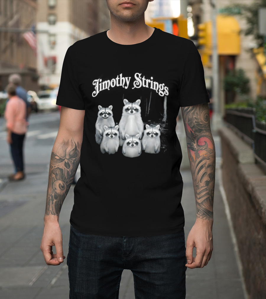 Jimothy Strings Cute Raccoon Family T-Shirt