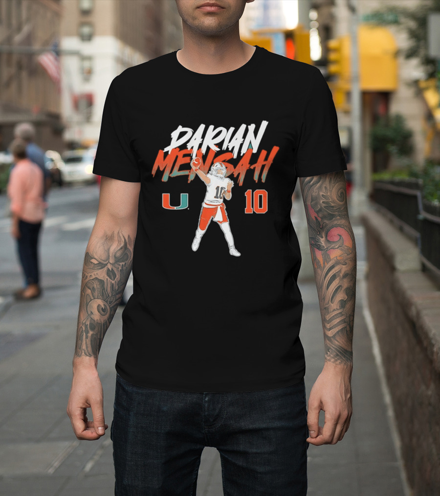 Darian Mensah 10 Miami Hurricanes NCAA Football Player Pose U T-Shirt