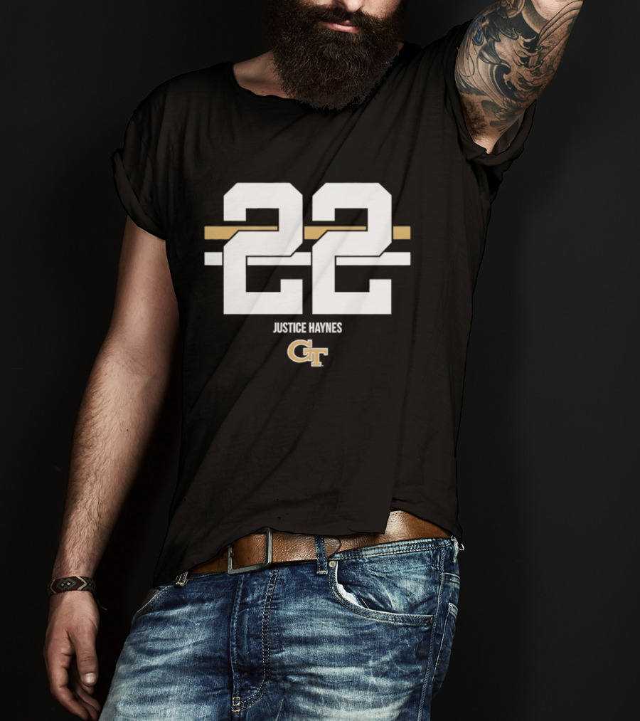 Justice Haynes 22 Georgia Tech GT NCAA Football T-Shirt