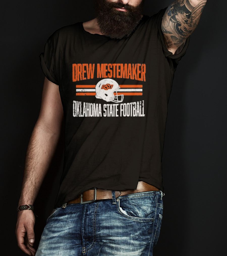 Drew Mestemaker OSU Oklahoma State Football Distressed Vintage Look T-Shirt