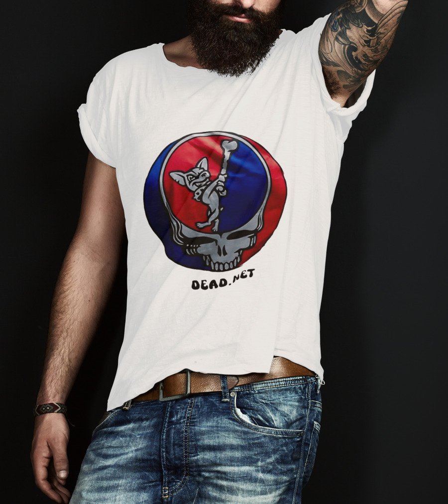El Paso Dead.Net Skull With French Bulldog And Bone T-Shirt
