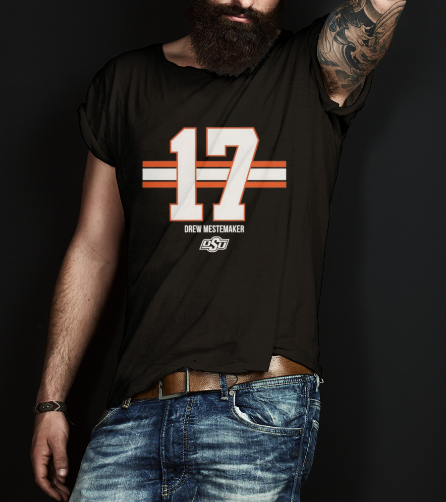 Drew Mestemaker 17 Oklahoma State OSU Football NCAA T-Shirt