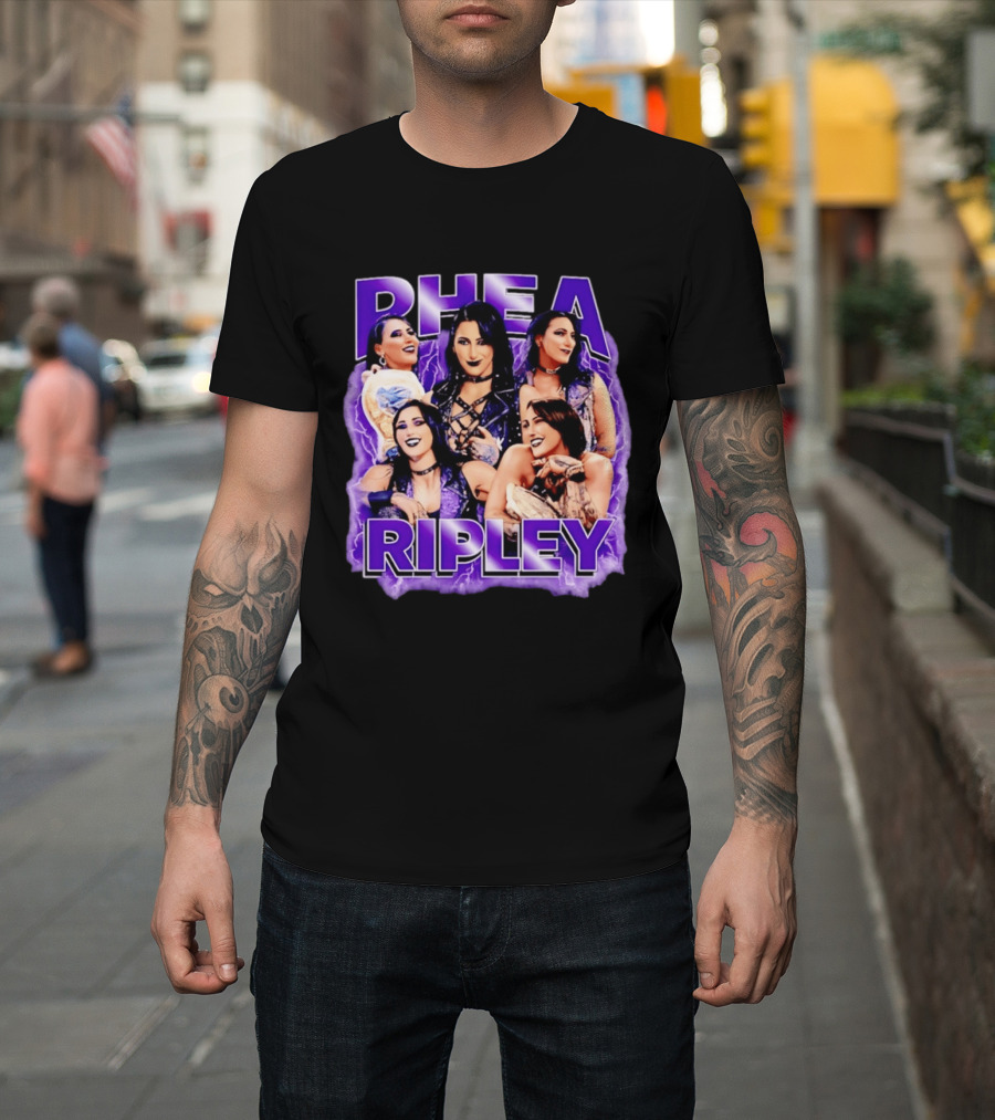 Rhea Ripley Iconic WrestleMania Moments Collage T-Shirt
