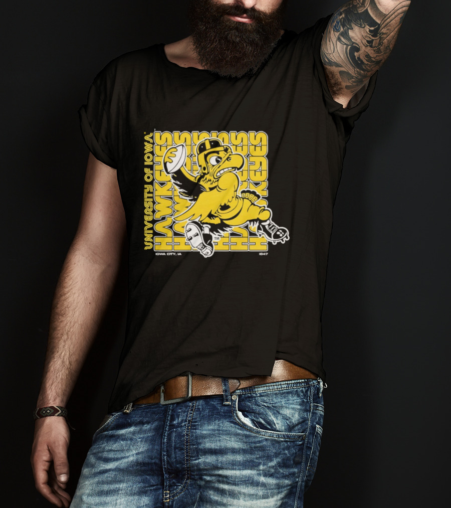University Of Iowa Hawkeyes Mascot Iowa City Retro 1847 T-Shirt