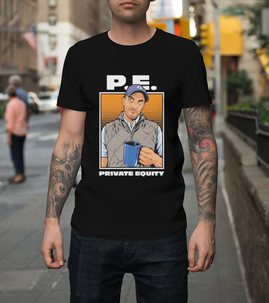 P.E. Guy Holding Coffee In Vest And Cap T-Shirt