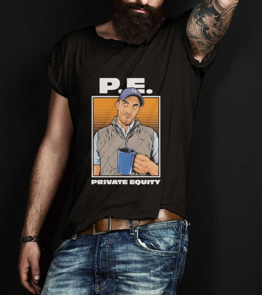 P.E. Guy Holding Coffee In Vest And Cap T-Shirt