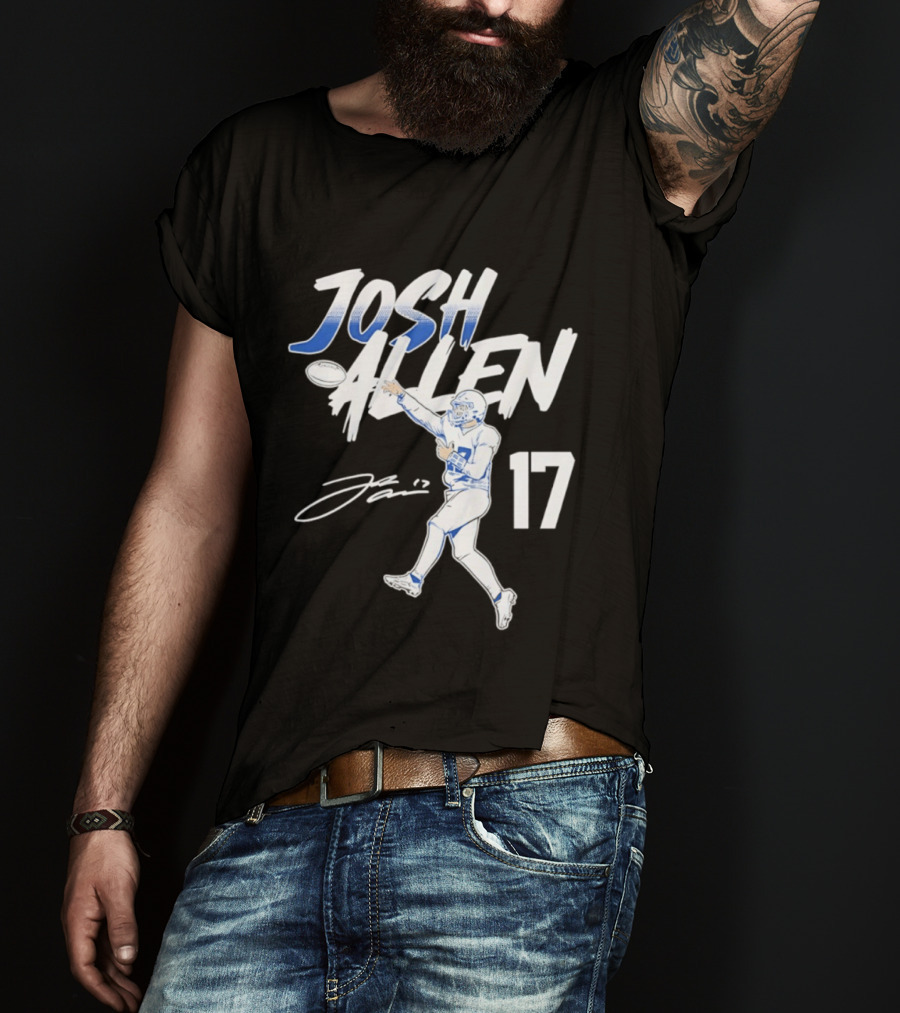 Josh Allen 17 Buffalo Bills Football Star 2026 Pose T-Shirt