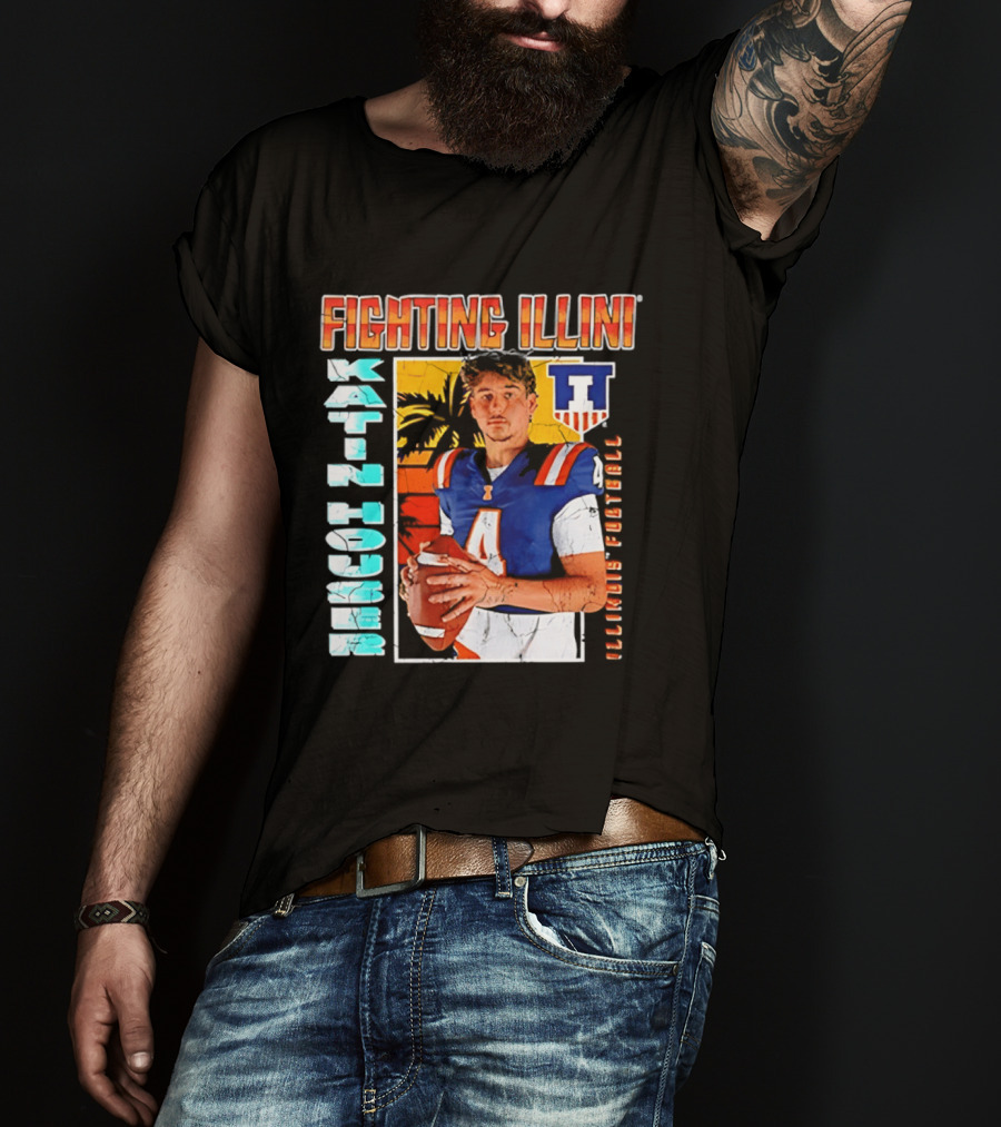 Fighting Illini Katin Houser Illinois Football 2026 NCAA Big Ten T-Shirt