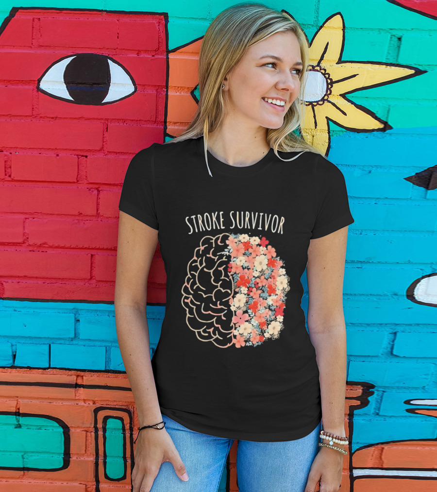 Stroke Survivor Brain With Floral T-Shirt